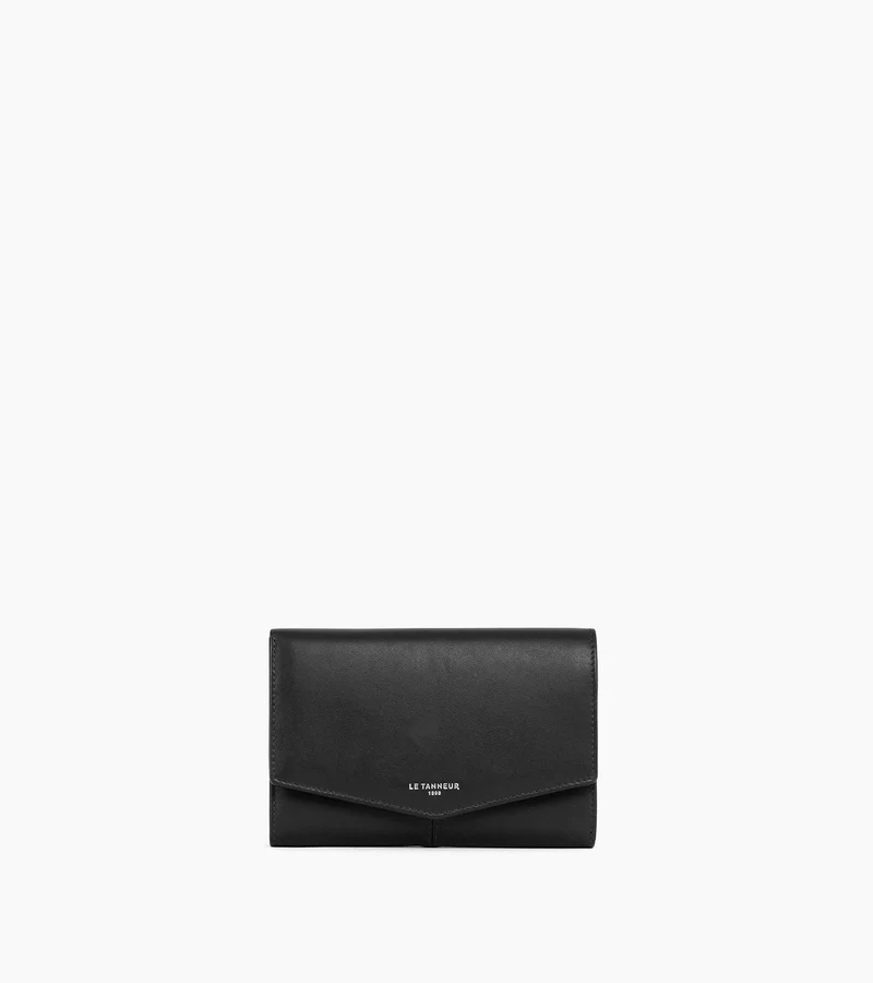 Portefeuille moyen modèle Charlotte en cuir lisse