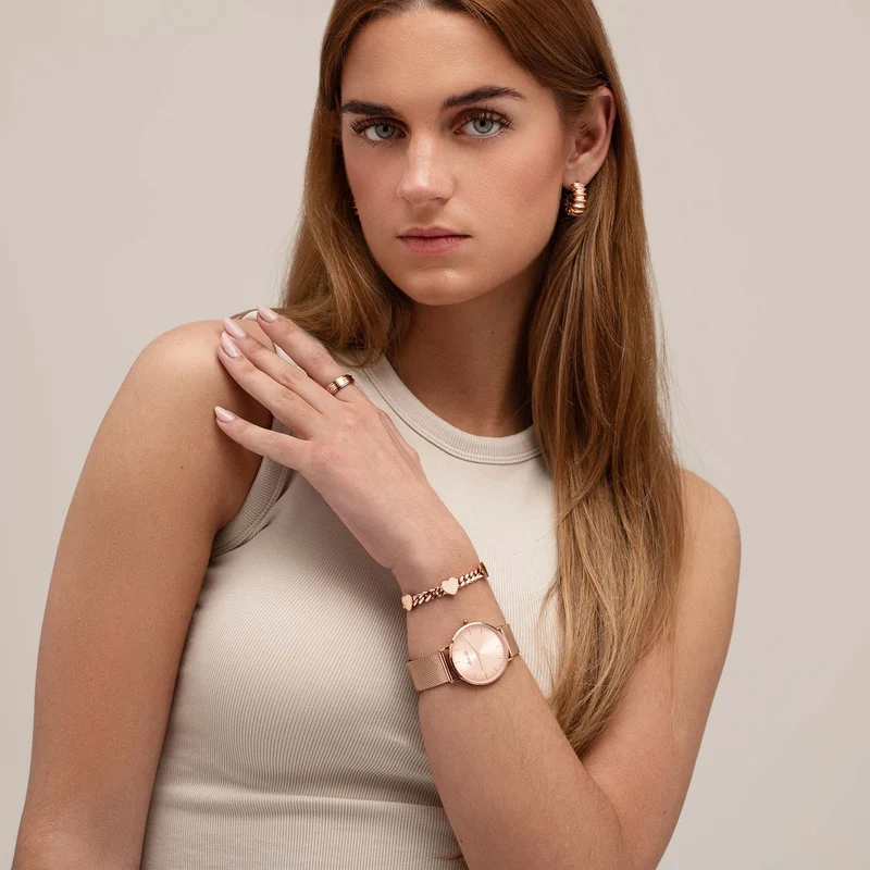 Five hearts bracelet rose gold