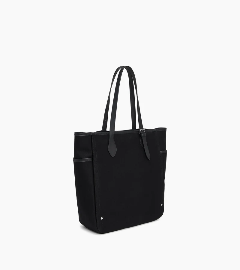 Sac cabas moyen modèle Solveig en toile coton et cuir lisse
