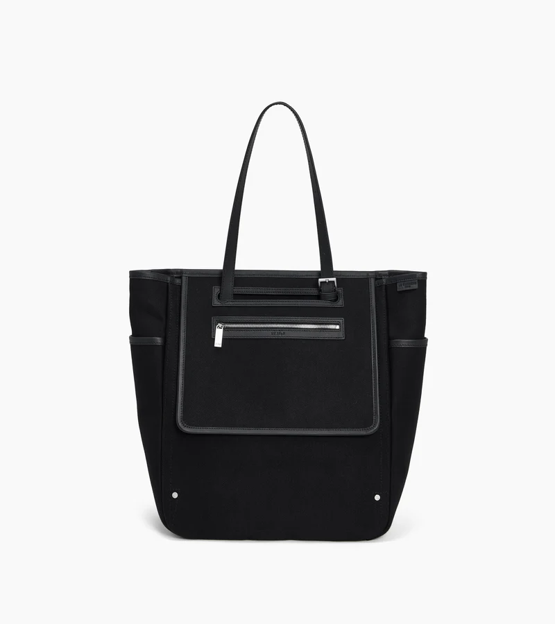 Sac cabas moyen modèle Solveig en toile coton et cuir lisse
