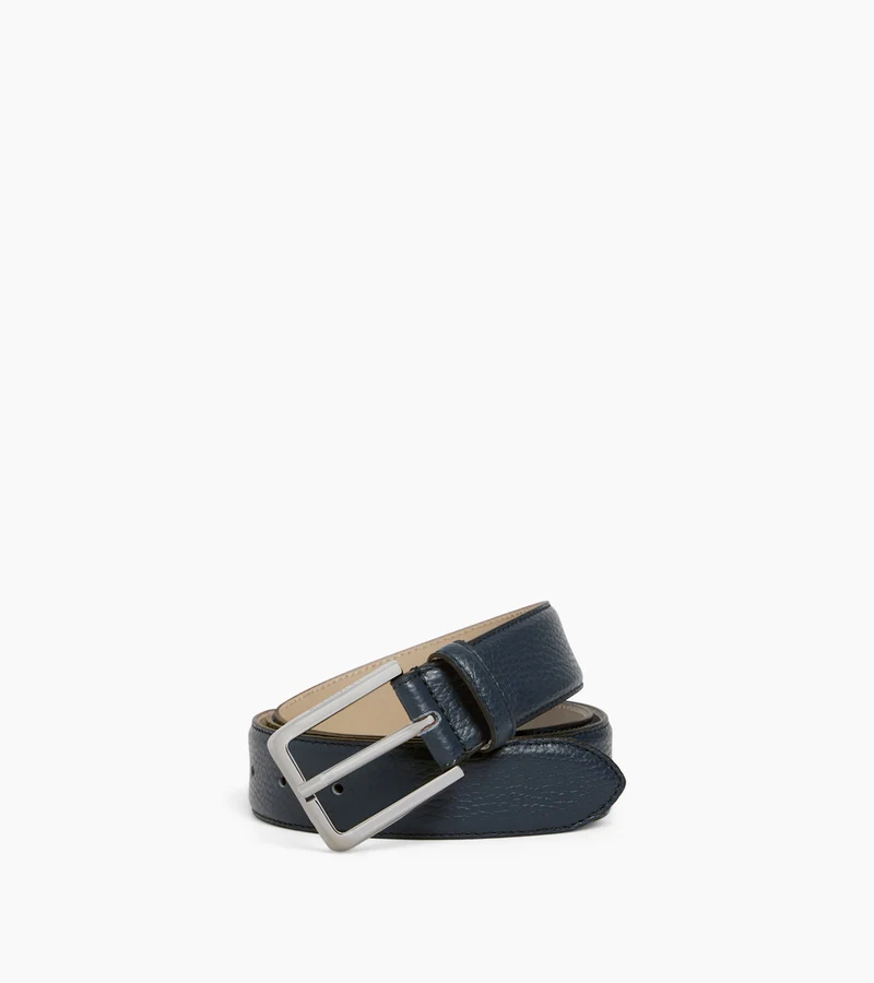 Ceinture homme avec boucle rectangle en cuir grainé