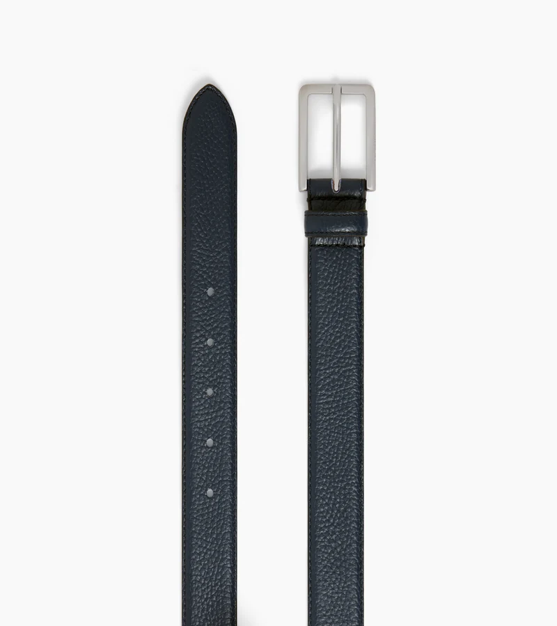 Ceinture homme avec boucle rectangle en cuir grainé