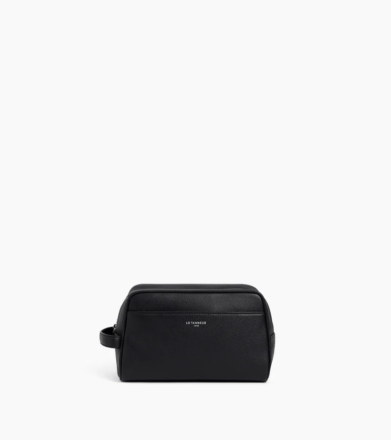 Trousse de toilette en cuir grainé