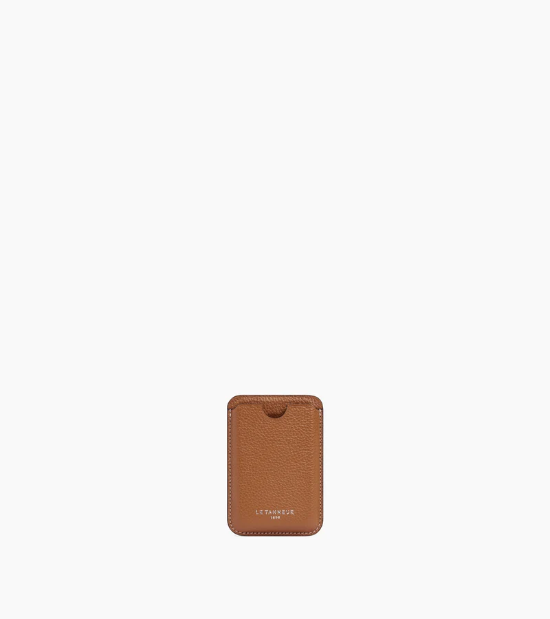 Porte cartes magnétique en cuir grainé