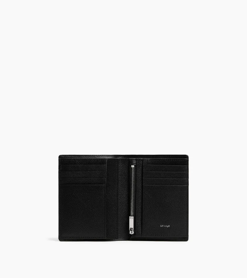 Petit portefeuille vertical zippé 2 volets Lucien en cuir grainé