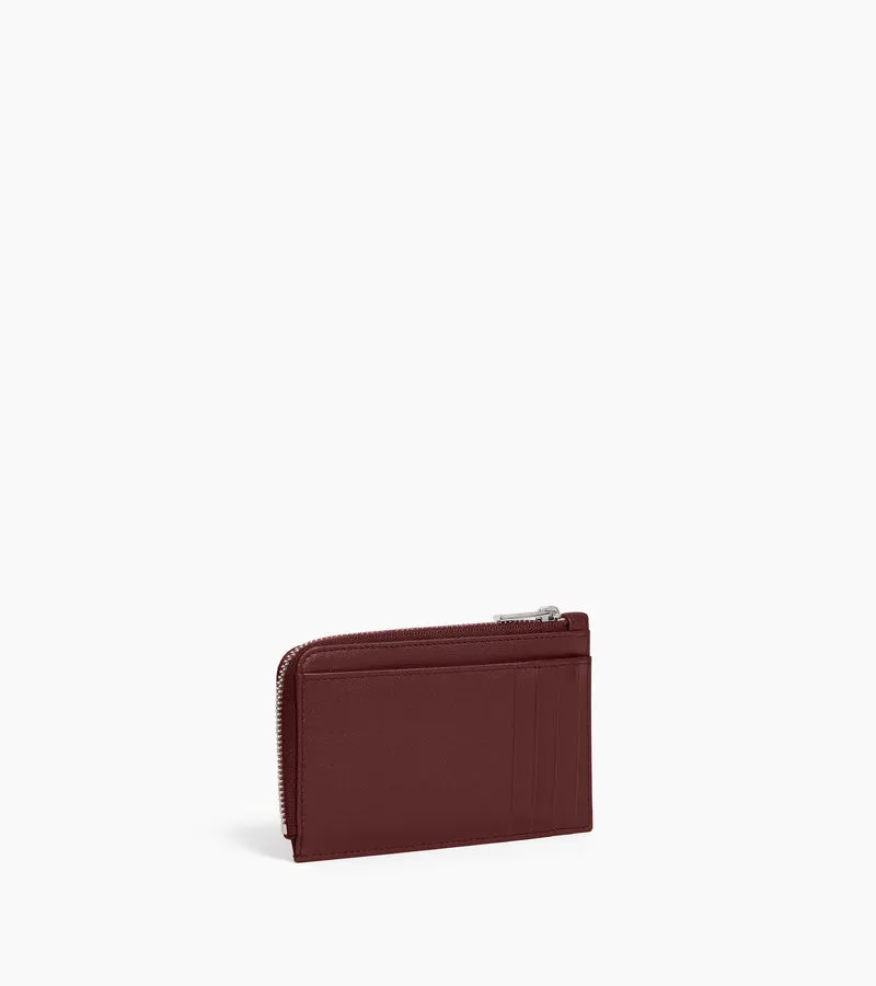 Porte cartes zippé Albertine en cuir lisse