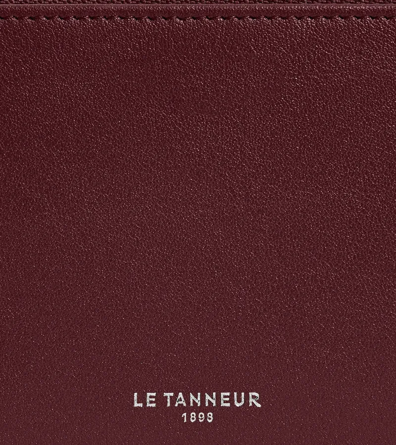 Porte monnaie zippé avec porte cartes amovible Albertine en cuir lisse