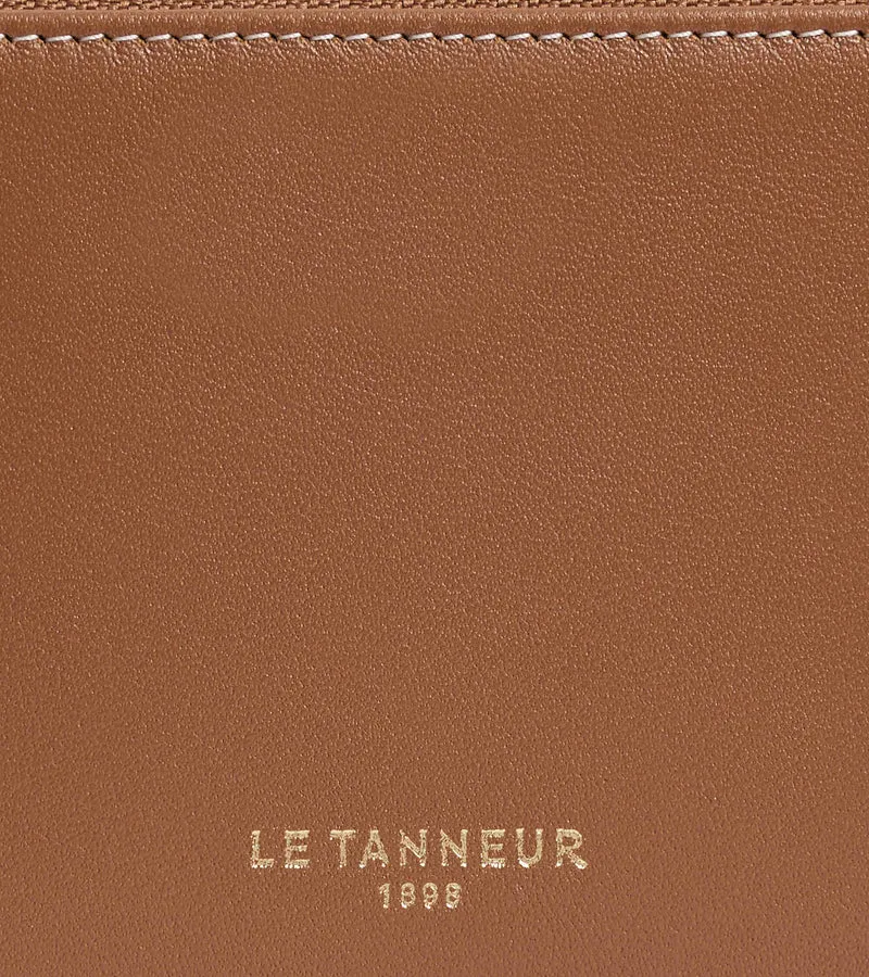 Porte monnaie zippé avec porte cartes amovible Albertine en cuir lisse
