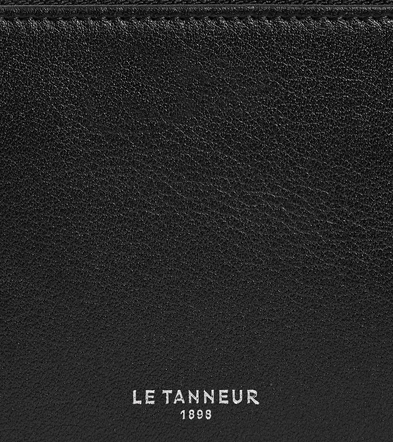 Porte monnaie zippé avec porte cartes amovible Albertine en cuir lisse