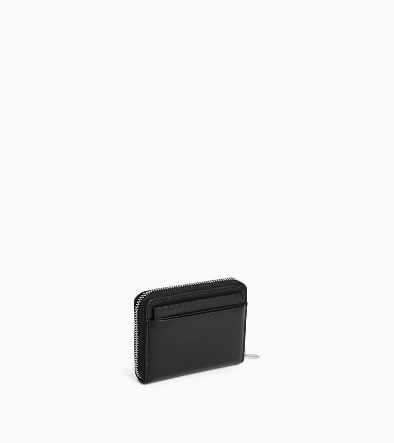 Porte monnaie zippé avec porte cartes amovible Albertine en cuir lisse