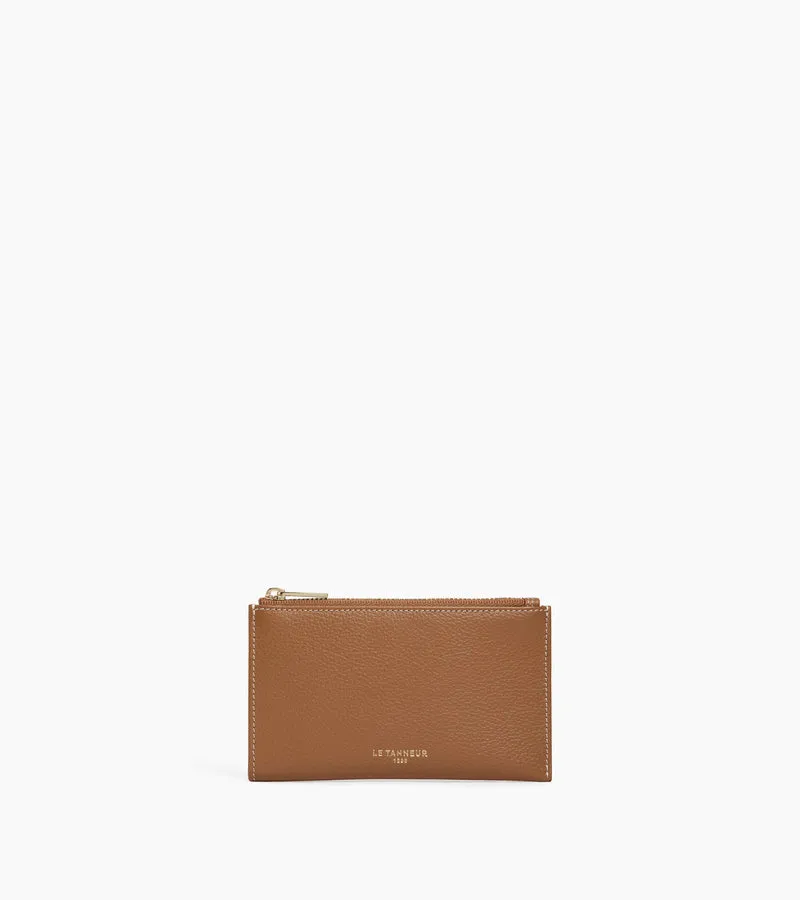 Etui clés zippé Albertine en cuir grainé