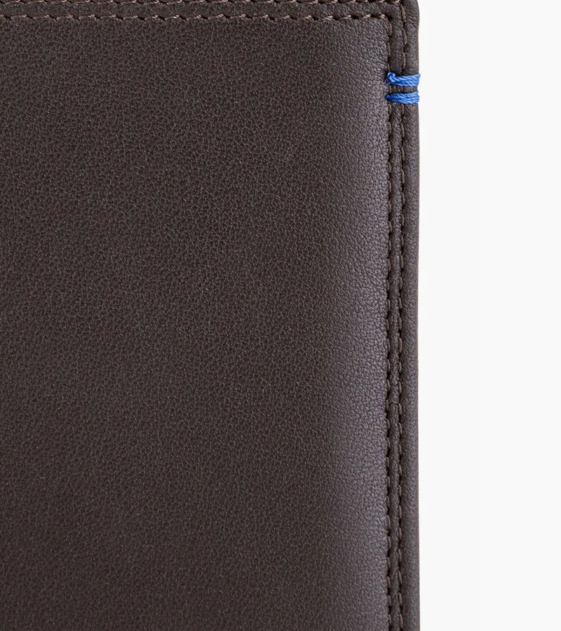 Grand portefeuille vertical zippé 2 volets Martin en cuir lisse