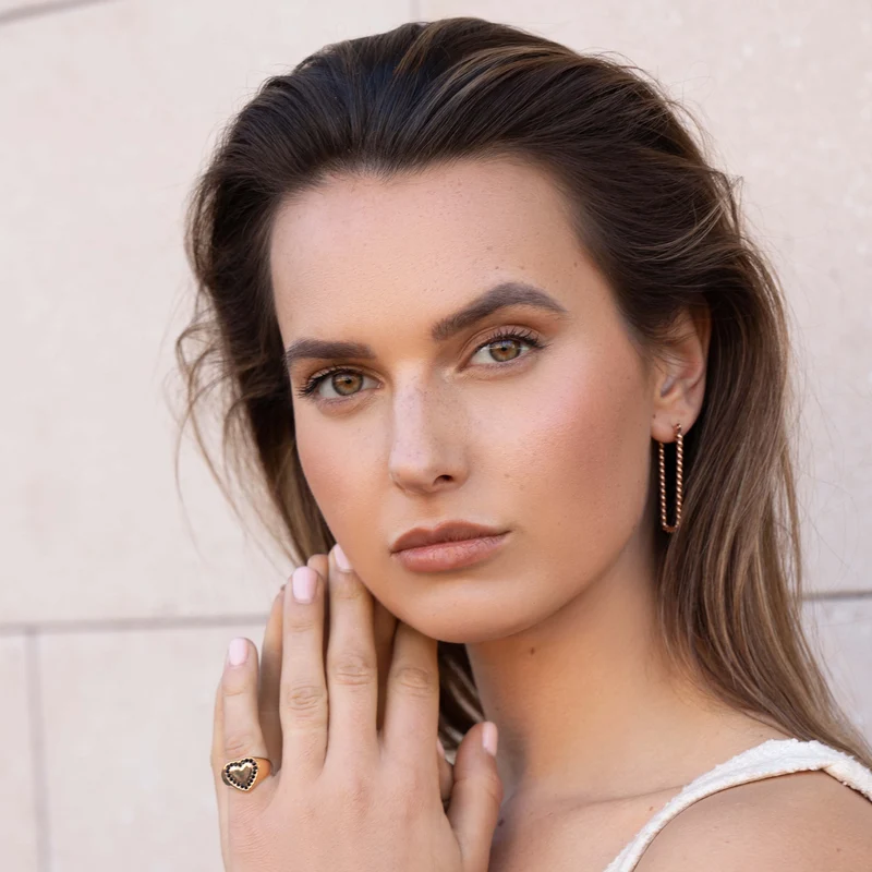 Rope earring rosé gold