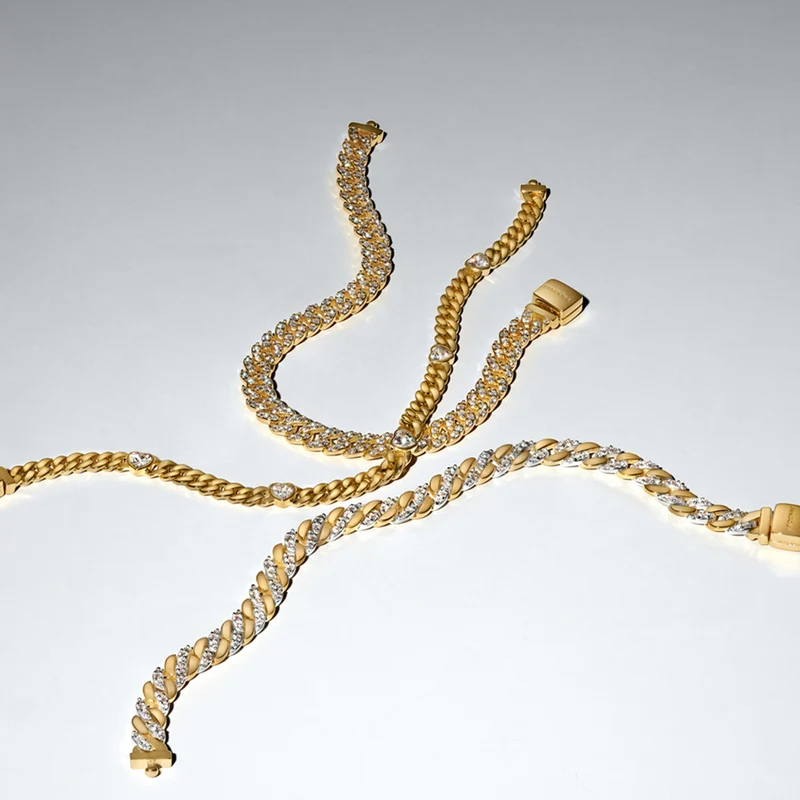 Pandora Timeless Gold Plated Heart Cuban Chain Bracelet 564226C01-18