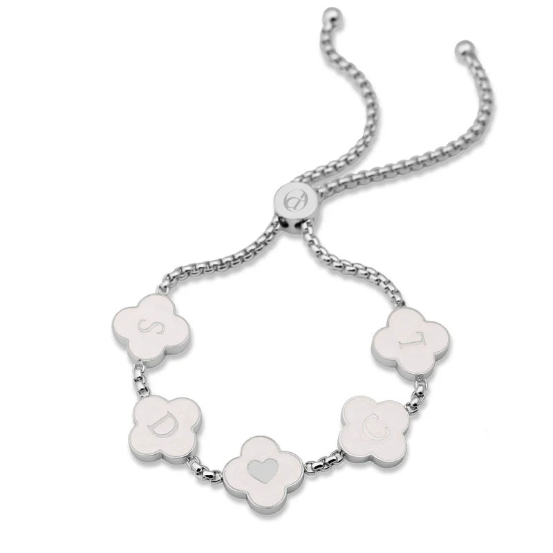 Clover seashell bracelet silver