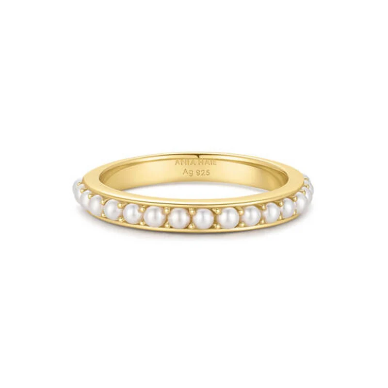 Ania Haie Reimaginer Gold Coloured Shell Pearl Beaded Ring AH-R069-03G-56