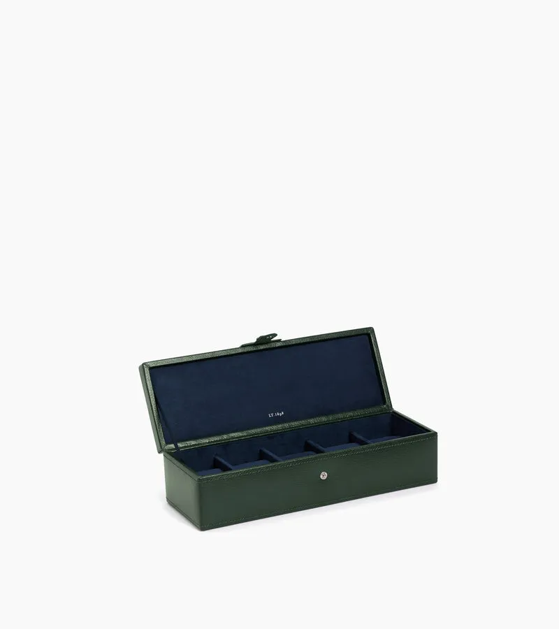 Coffret 5 montres en cuir grainé