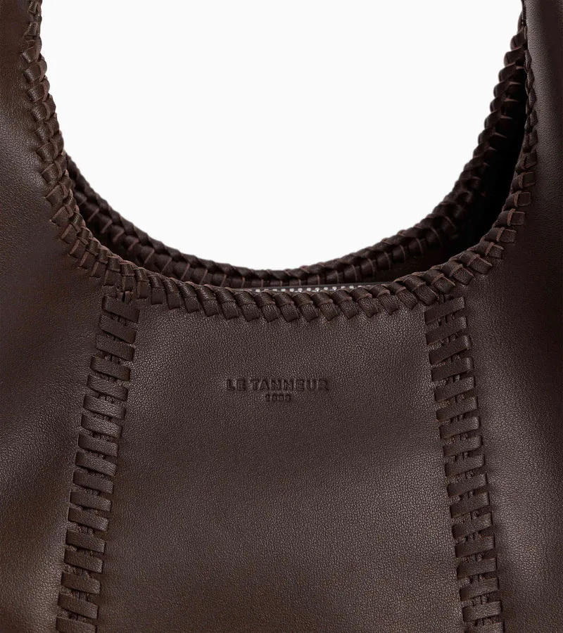 Petit sac à main Juliette en cuir lisse et surpiqûres