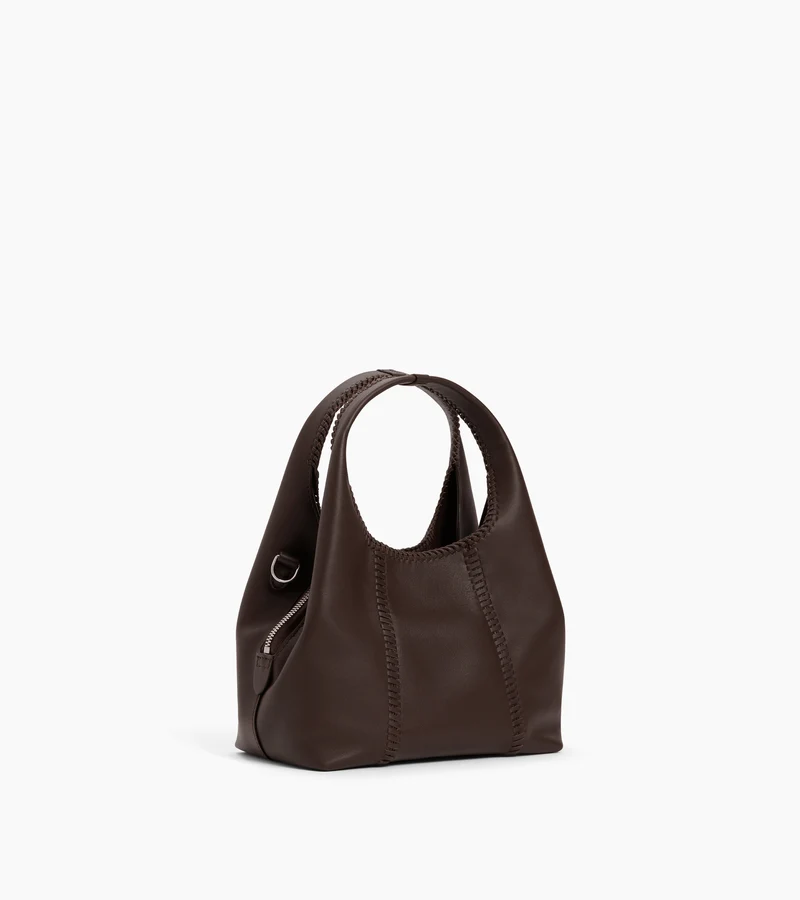 Petit sac à main Juliette en cuir lisse et surpiqûres
