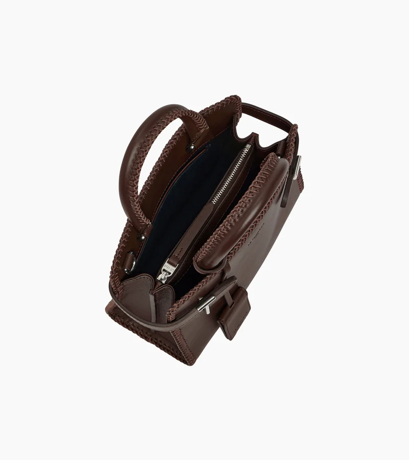 Petit sac à main Emilie en cuir lisse et surpiqûres