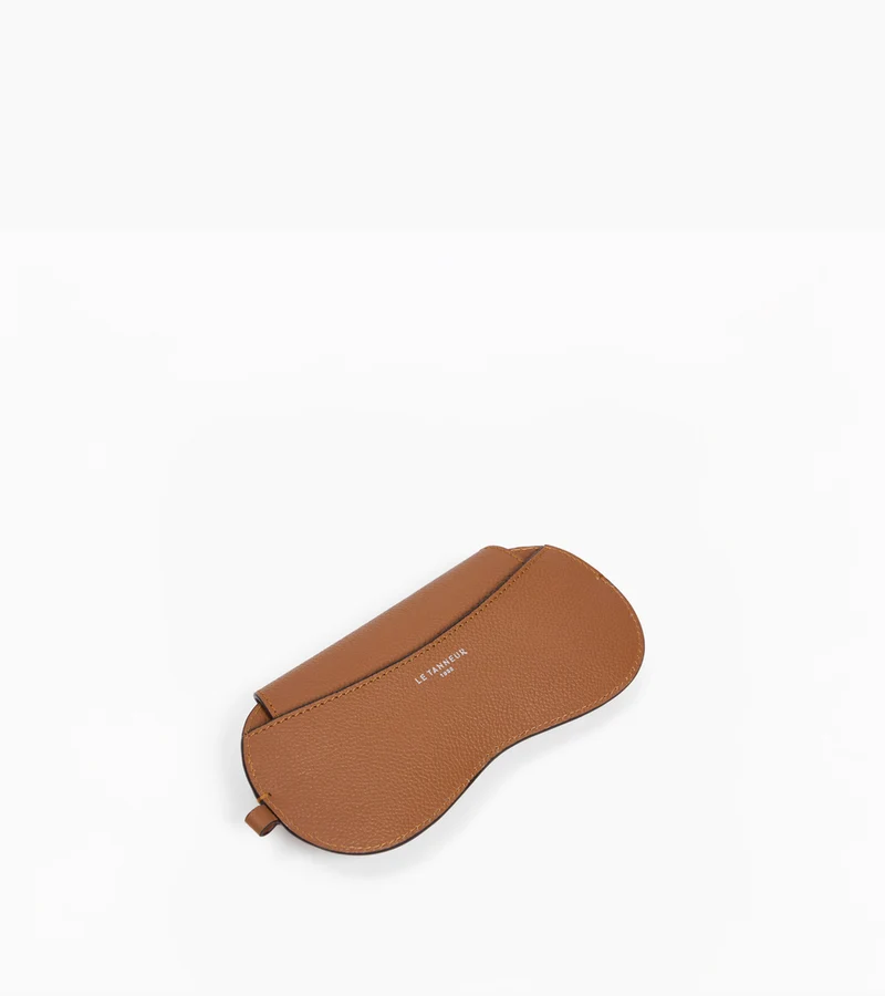 Etui à lunettes charms en cuir grainé