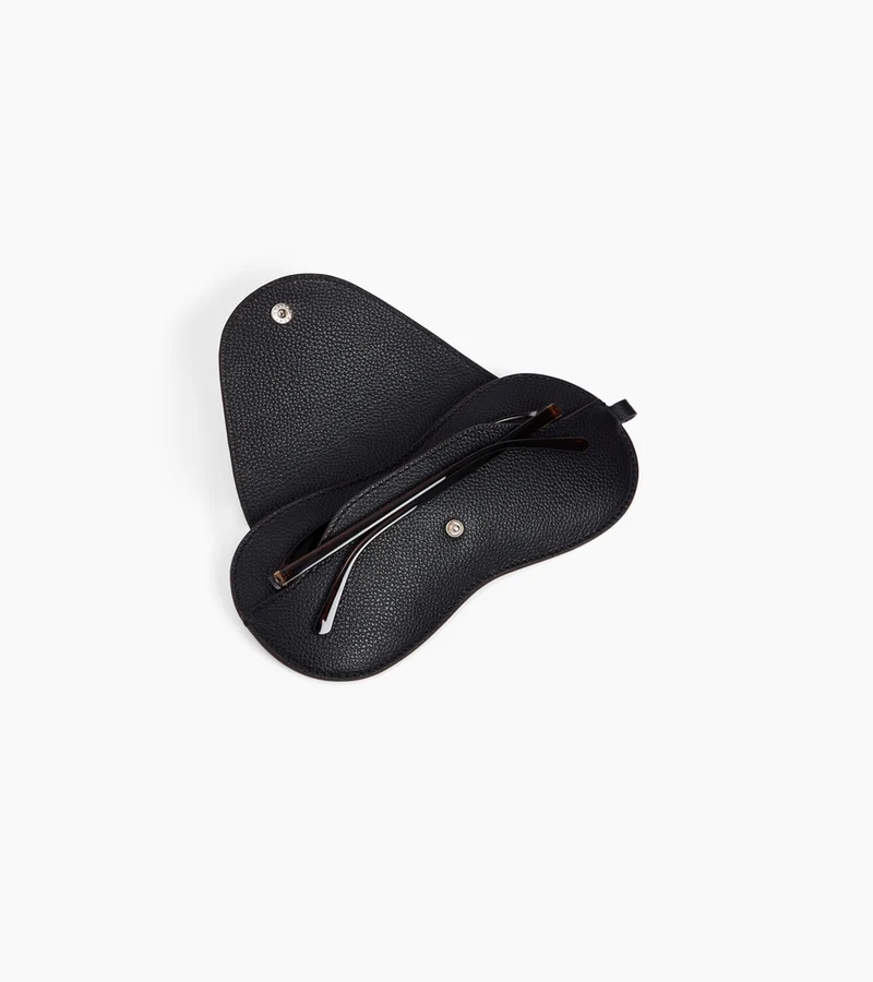 Etui à lunettes charms en cuir grainé
