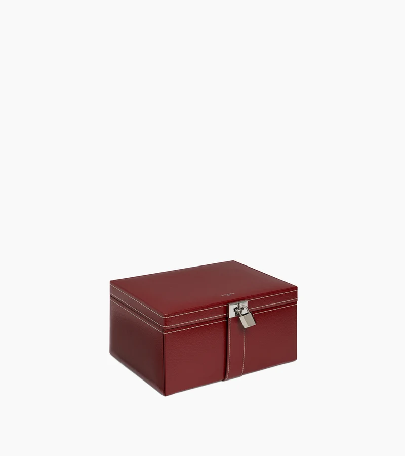 Grande boîte à bijoux en cuir