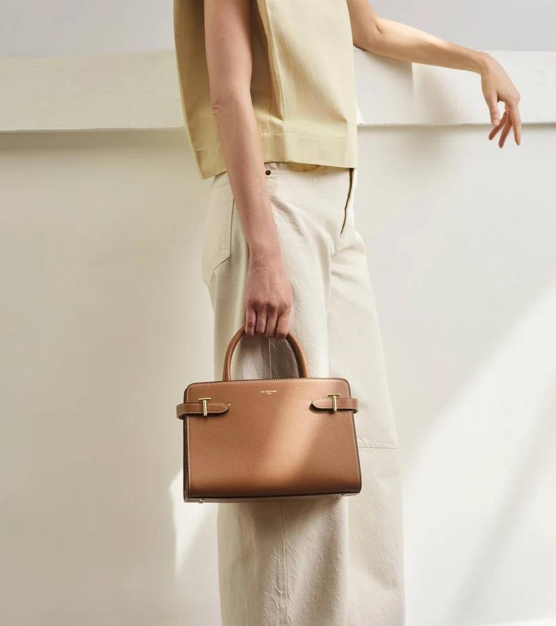 Sac à main moyen modèle Emilie en cuir grainé