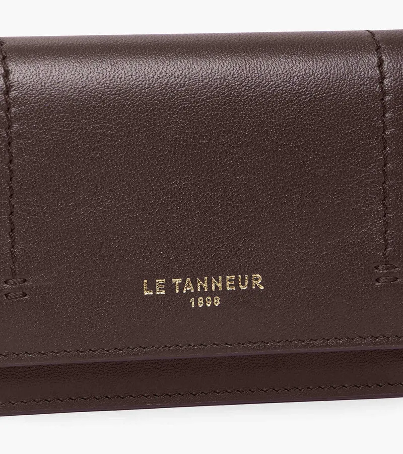 Petit porte cartes à rabat Louison en cuir lisse