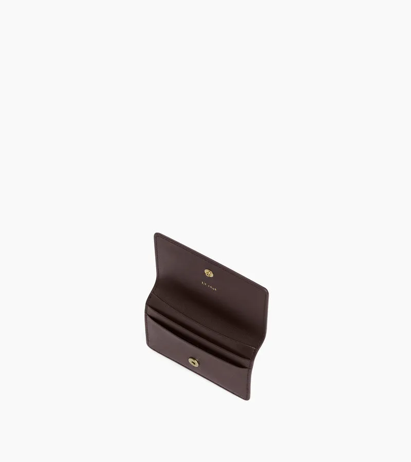 Petit porte cartes à rabat Louison en cuir lisse