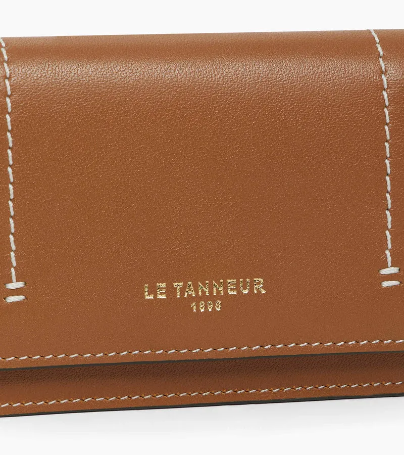 Petit porte cartes à rabat Louison en cuir lisse