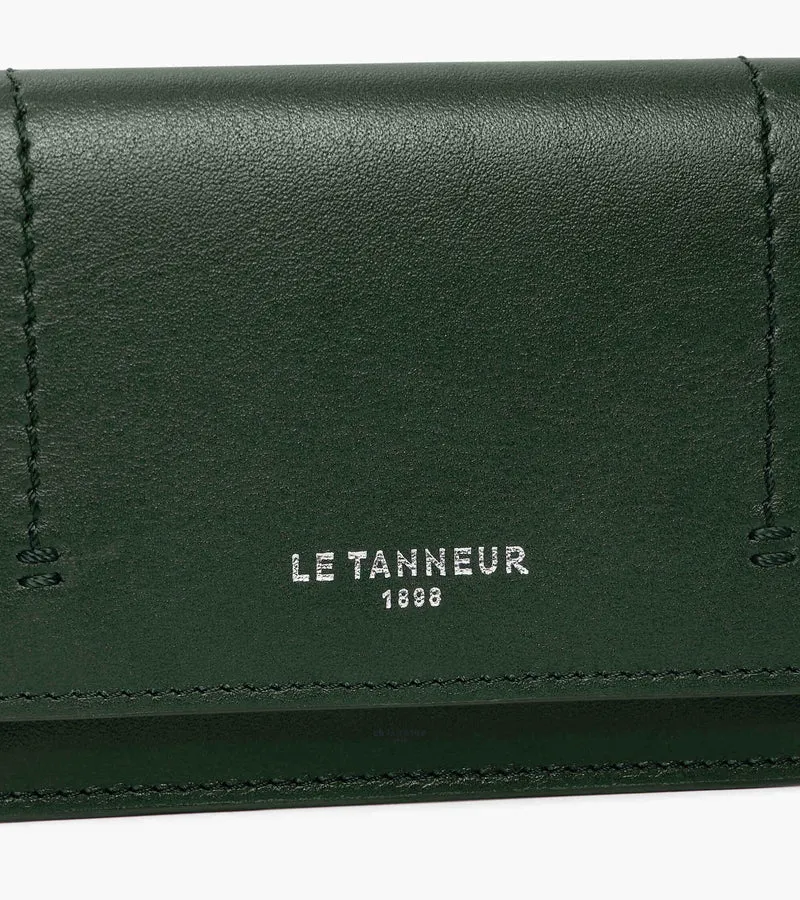 Petit porte cartes à rabat Louison en cuir lisse