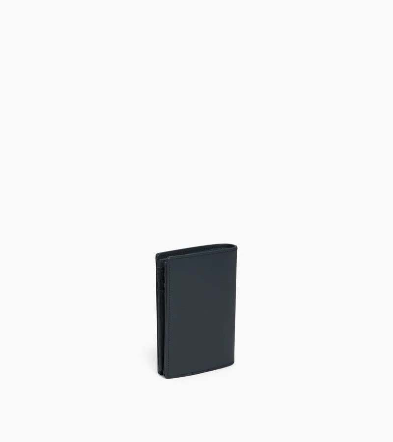 Grand portefeuille vertical zippé 2 volets Lucien en cuir liégé