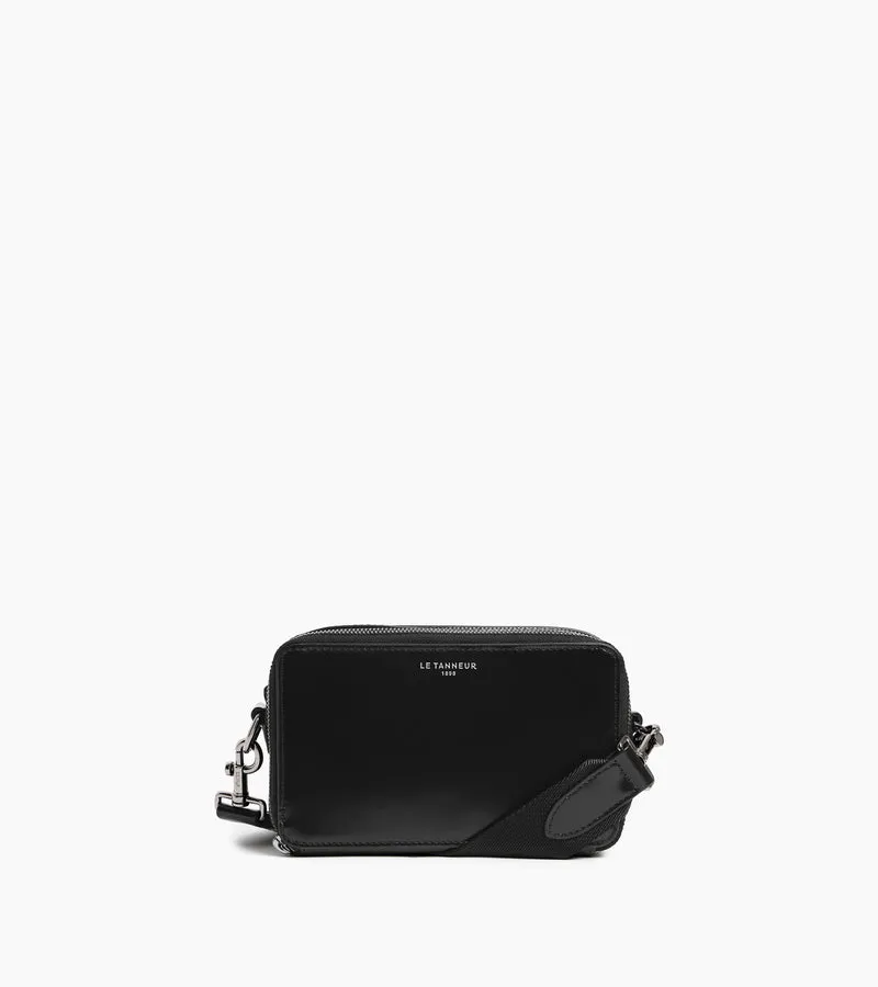 Petite sacoche 2 compartiments Emile en cuir lisse business effet box