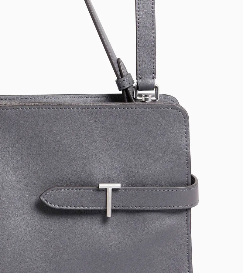 Sac porté épaule modèle maxi Emie en cuir lisse et refente de velours