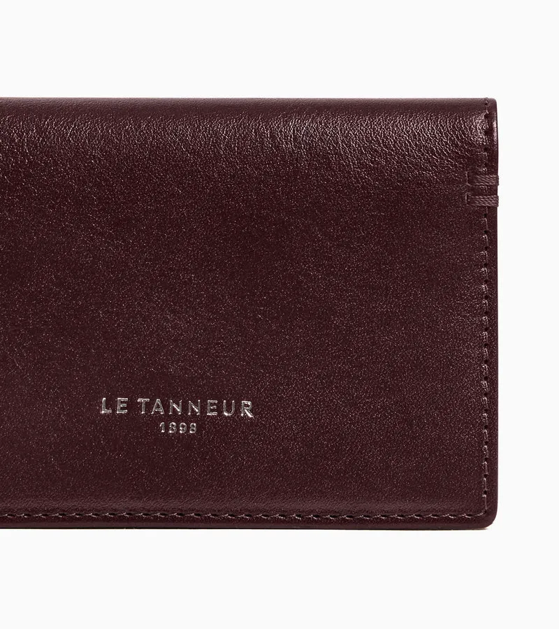 Porte cartes horizontal 2 volets Lucien en cuir huilé