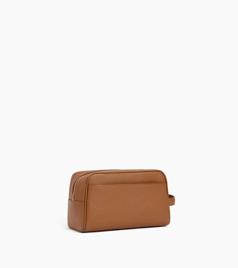 Trousse de toilette en cuir grainé