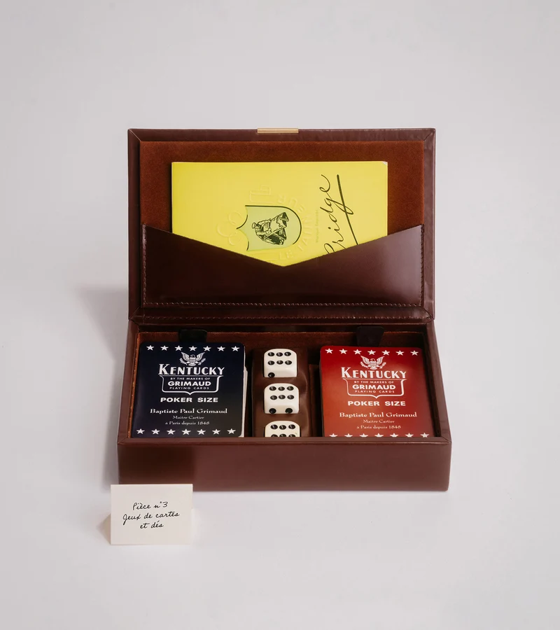 Coffret de jeux bridge petit modèle en cuir