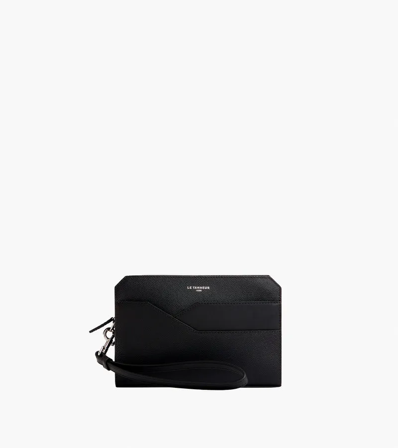 Pochette avec dragonne Gaston en cuir grain croisé