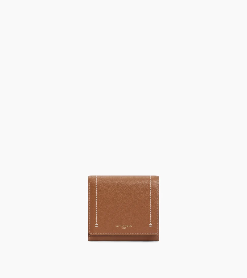 Petit portefeuille à rabat Louison en cuir grainé