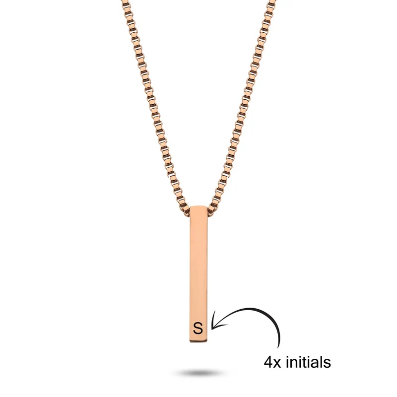 Bar cube initial rosé gold