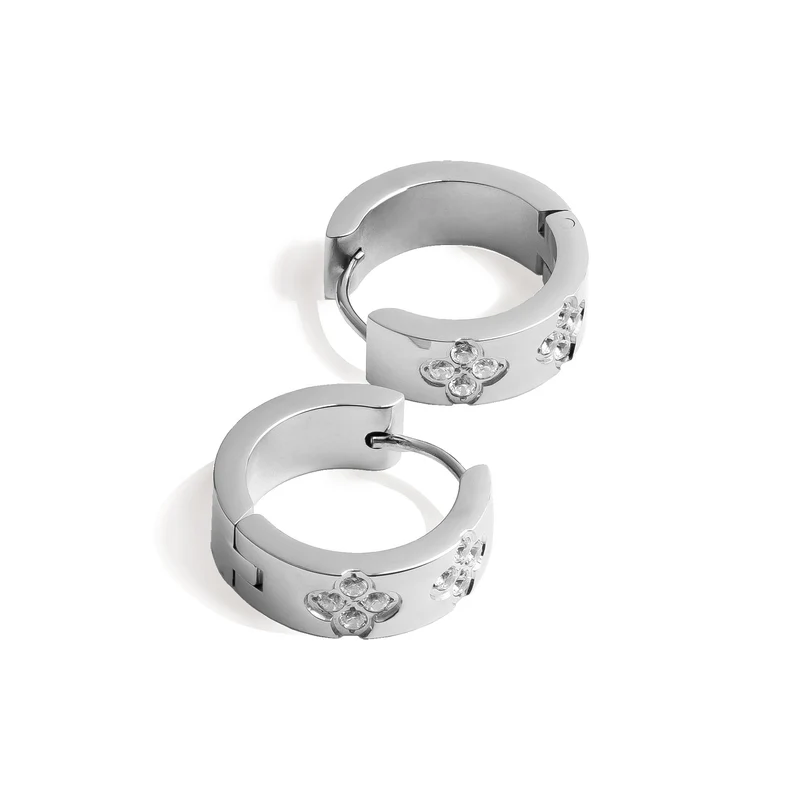 Clover stones earring silver