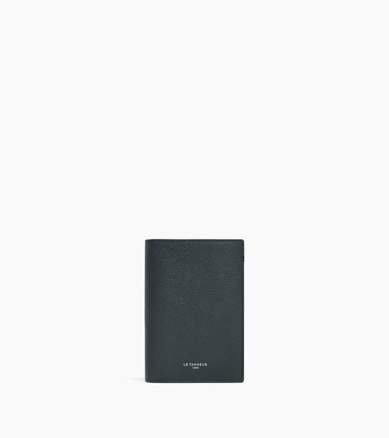 Portefeuille vertical moyen modèle zippé 2 volets Lucien en cuir grainé