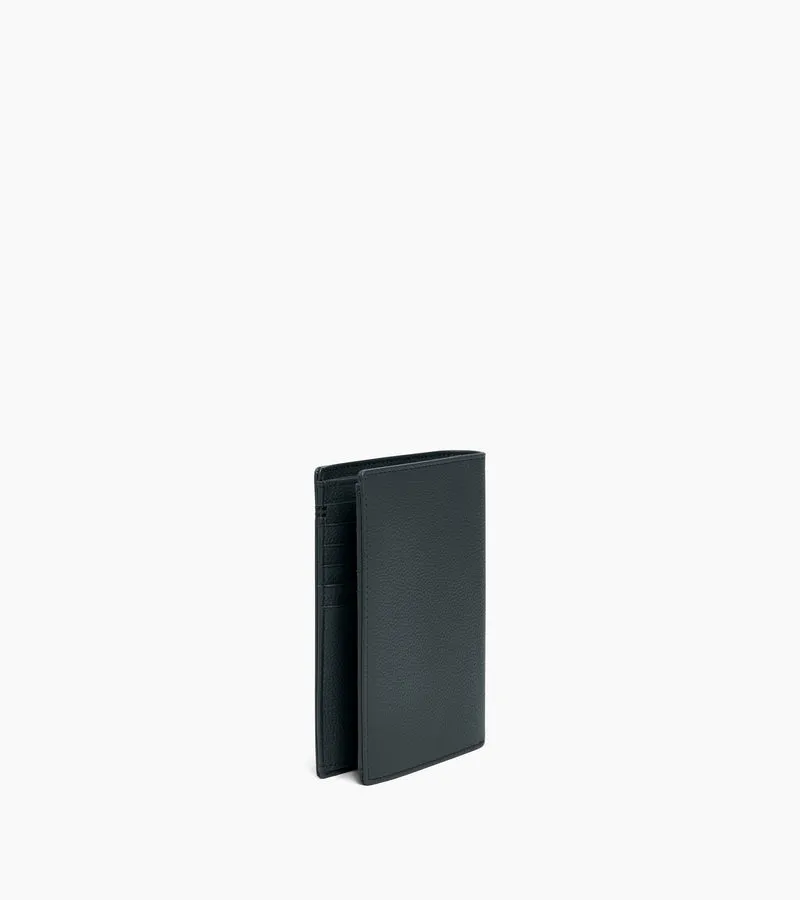 Portefeuille vertical moyen modèle zippé 2 volets Lucien en cuir grainé
