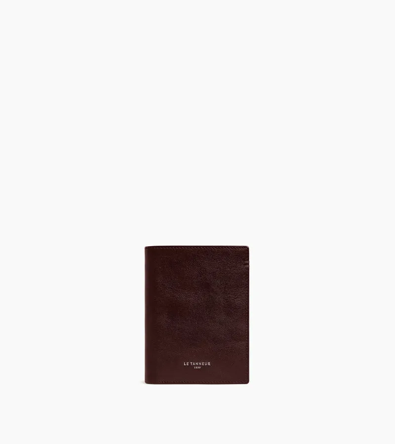 Portefeuille vertical zippé Lucien en cuir huilé