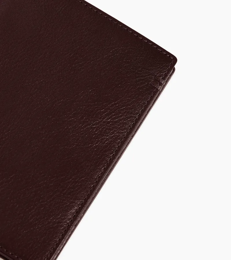 Portefeuille vertical zippé Lucien en cuir huilé