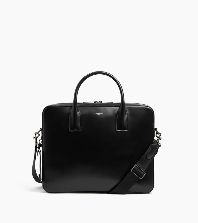 Porte documents slim 14" Emile en cuir lisse business effet box