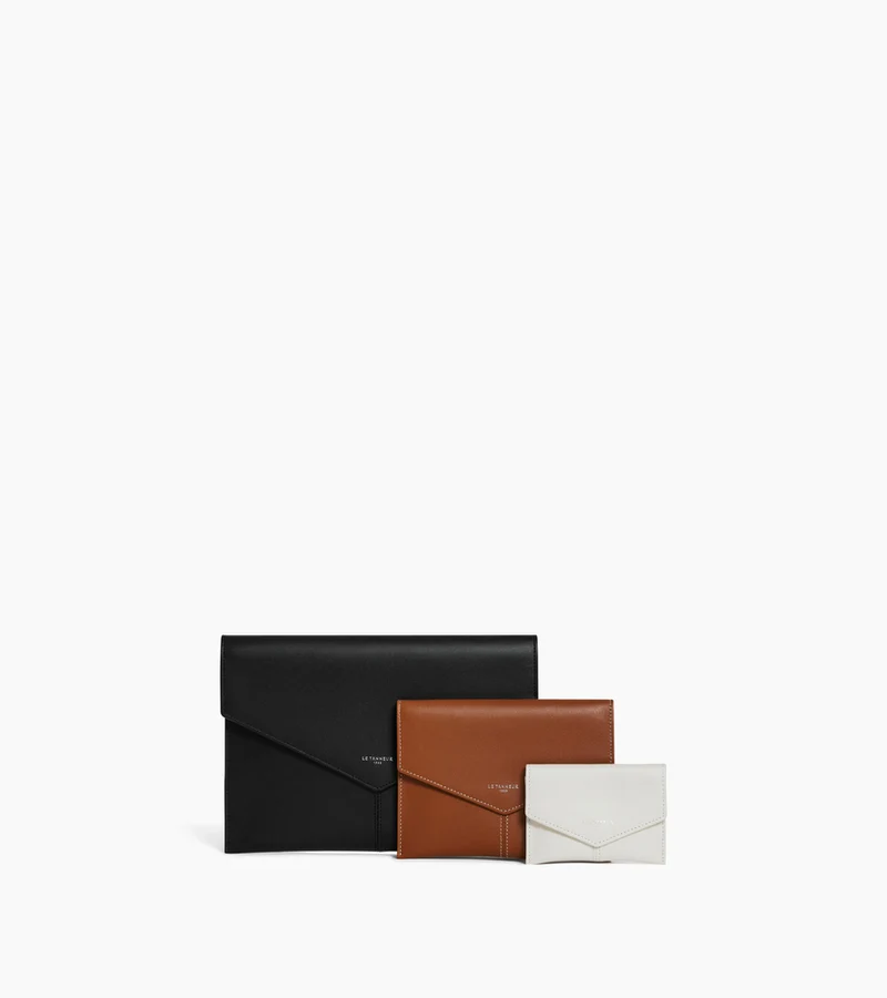 Trio de pochettes Charlotte en cuir lisse