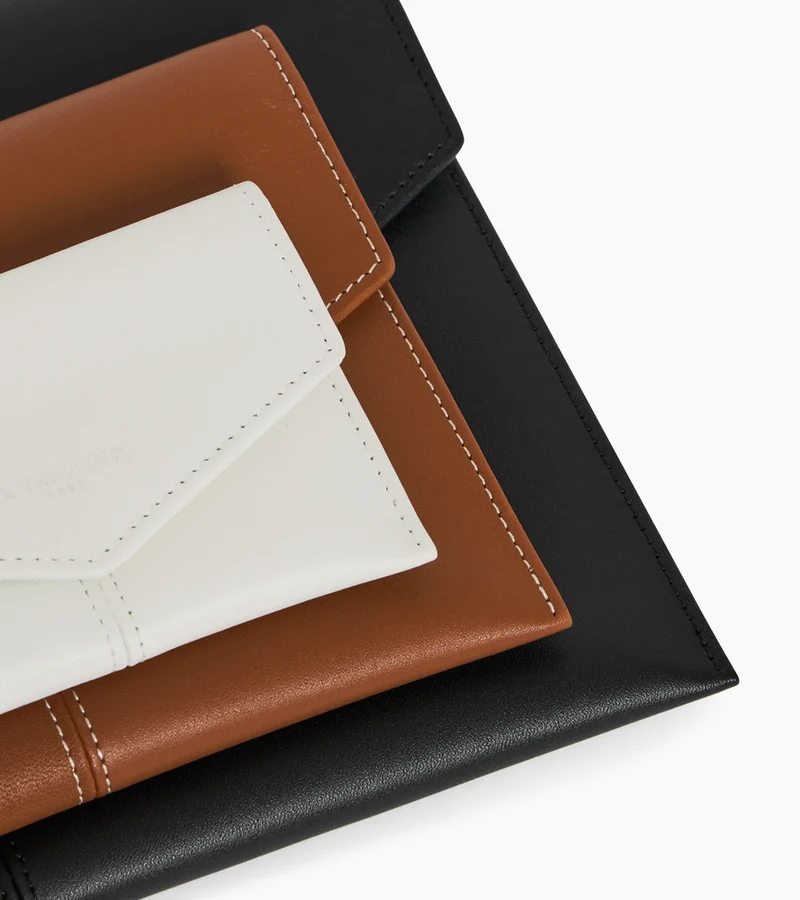 Trio de pochettes Charlotte en cuir lisse