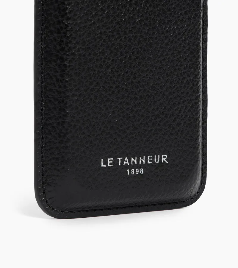 Porte cartes magnétique en cuir grainé